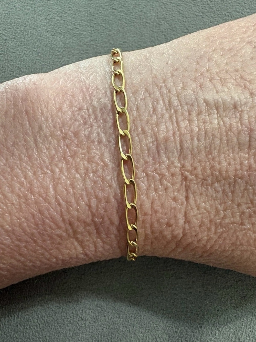 Solid 14k Yellow Gold Dainty Bracelet Paperclip 1g 7”